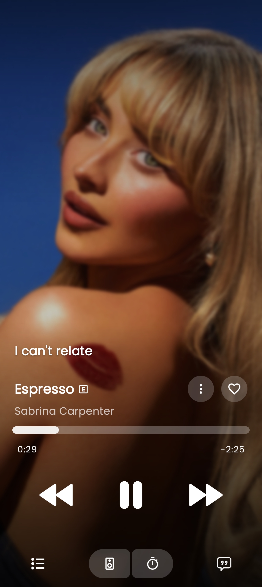 Sekai Tune Player Screen displaying now playing album art and audio controls