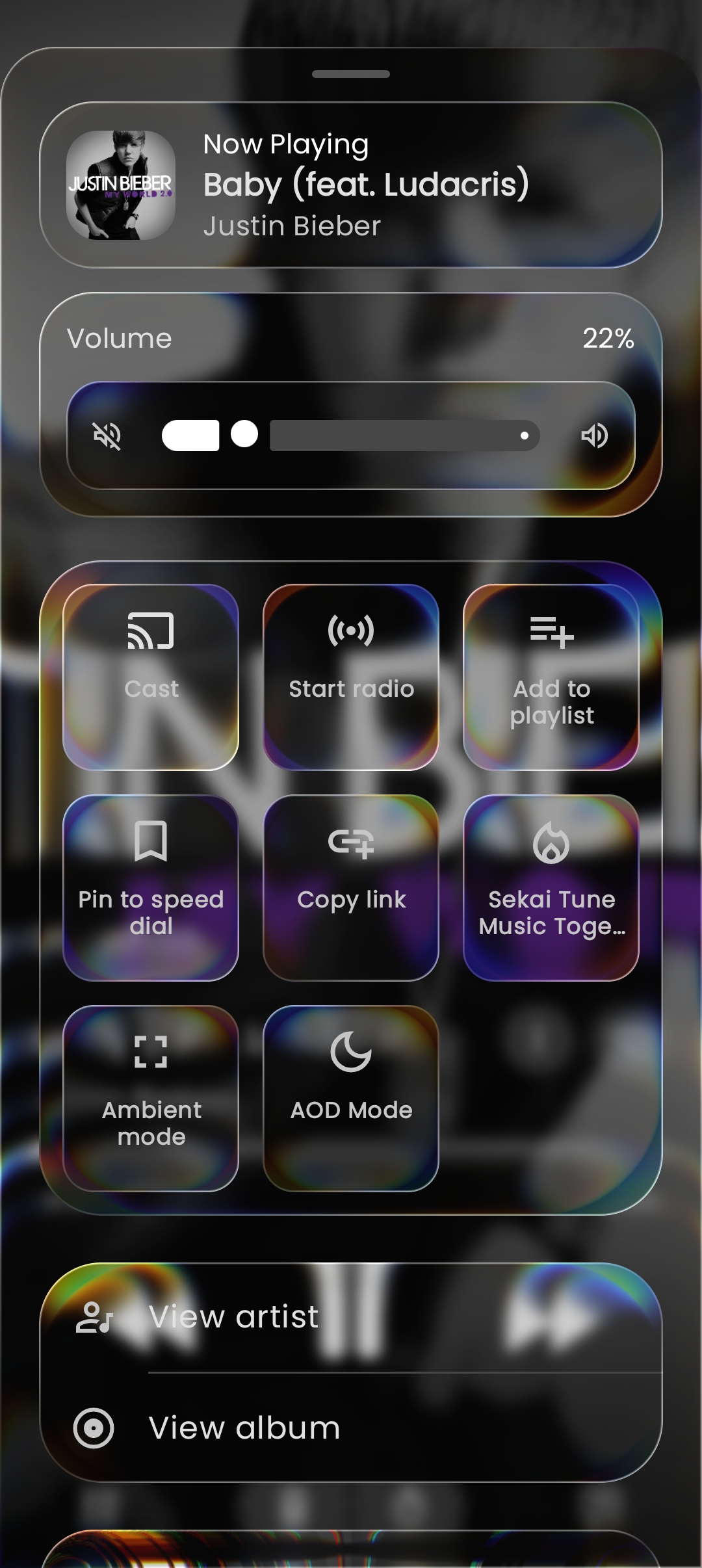 Sekai Tune Song Options and Actions Menu